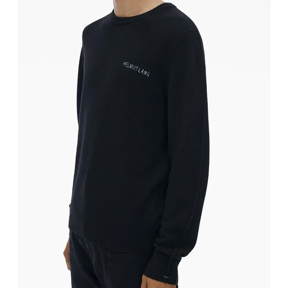 Helmut Lang Embroidered Logo Sweater Black Size L 3319